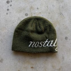nostalgia olive green mohair beanie