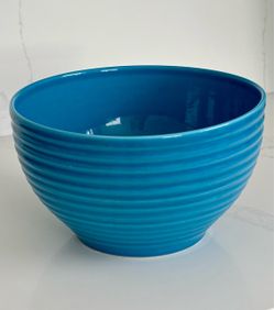 Portugal Primagera Turquoise Ribbed Ceramic Bowl