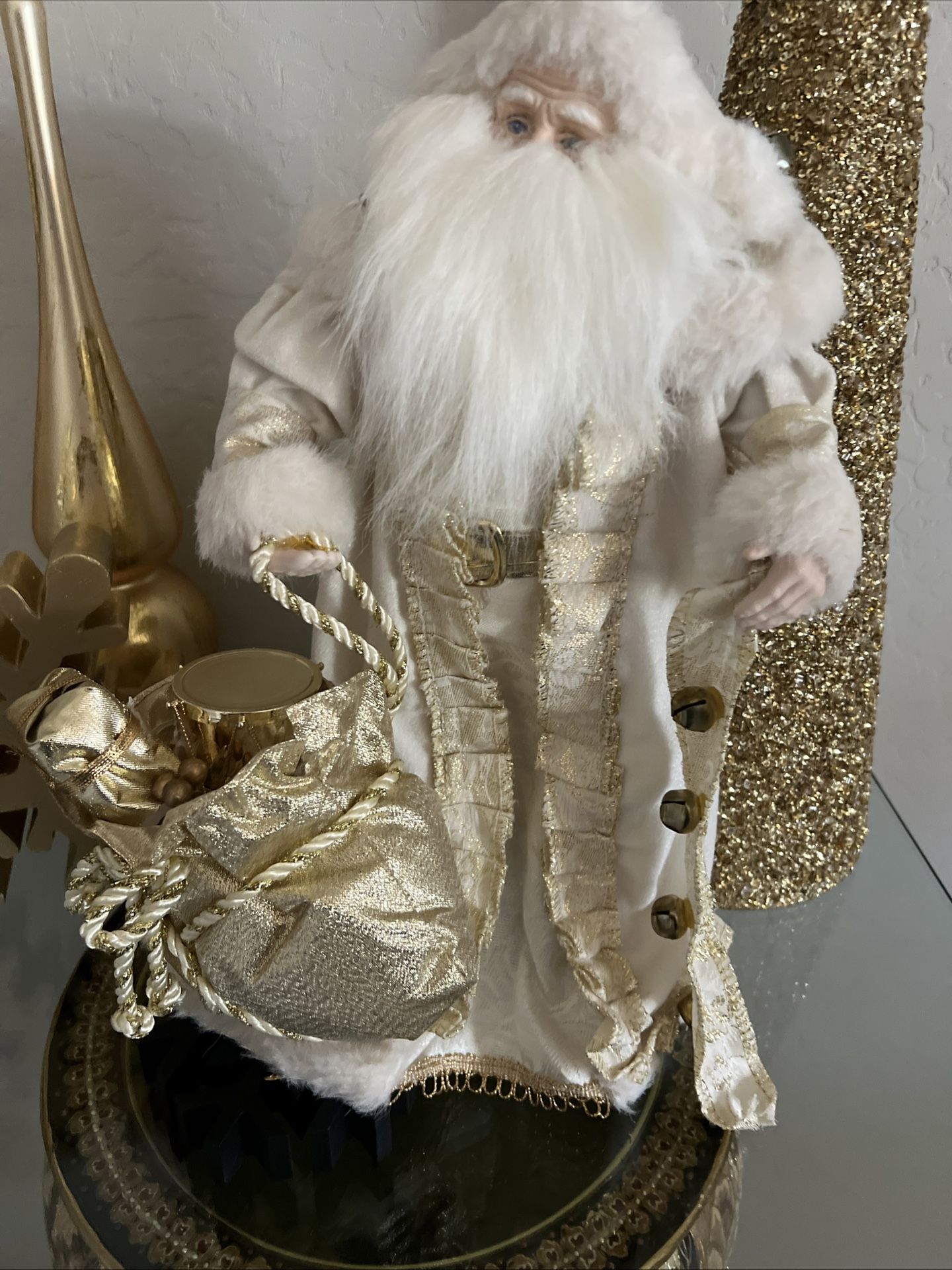 VTG Brinn’s 1995 Collectible Santa Edition 15” Porcelain Face/Hands W/Stand