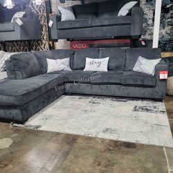 L Shaped Sectional, LAF Chaise, Slate Color, SKU#1087213L