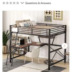 FULL LOFT BED WITH DESK New In Box No Mattress INCLUIDED