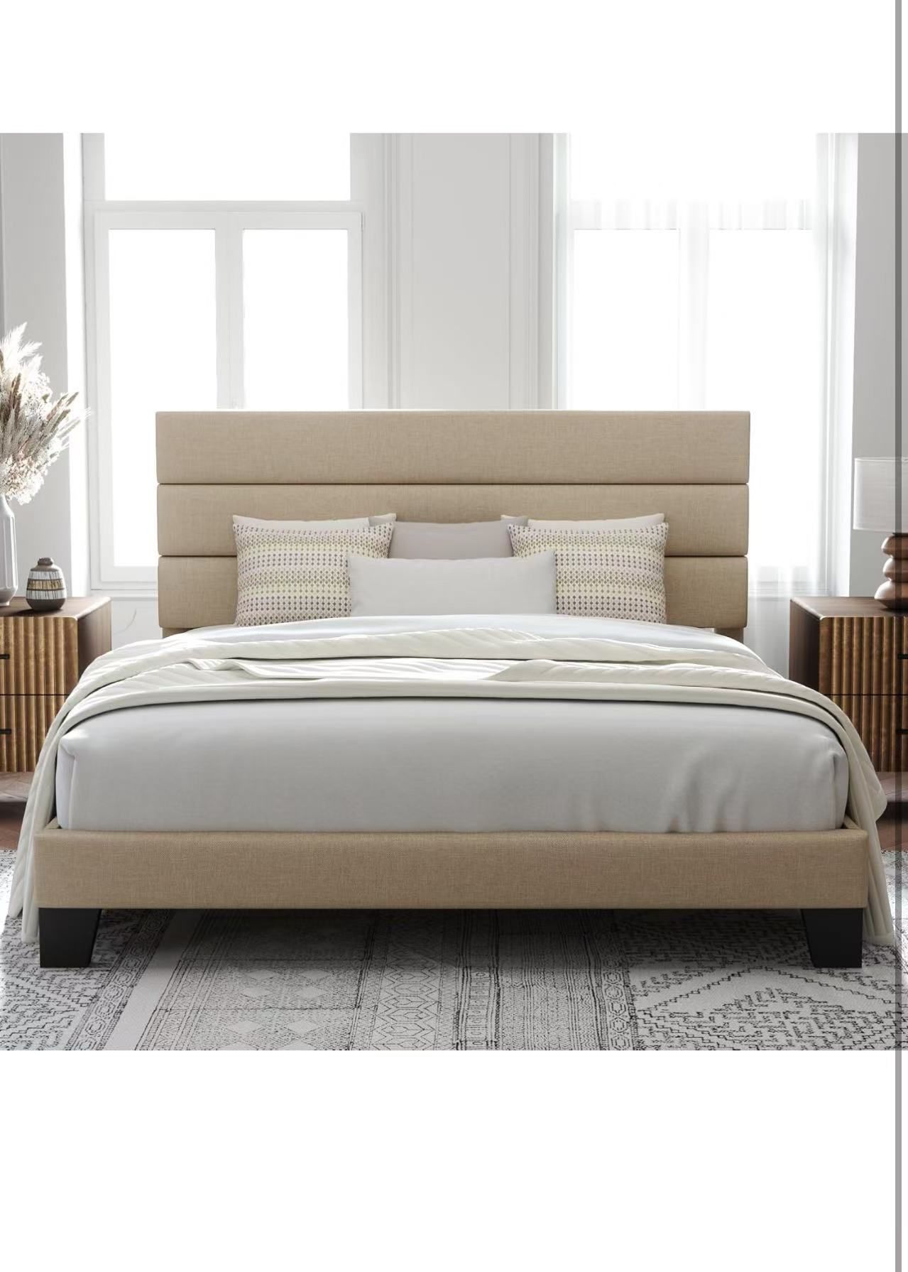 King size platform bed biege $160