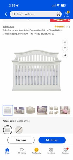 Baby Cache Montana 4-in-1 Convertible Crib in Glazed White
