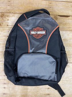 Harley Davidson Bar & Shield Logo Backpack Padded Back Straps Silver & Black