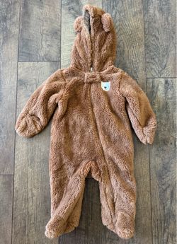 Baby Bear Fleece Hooded Onesie