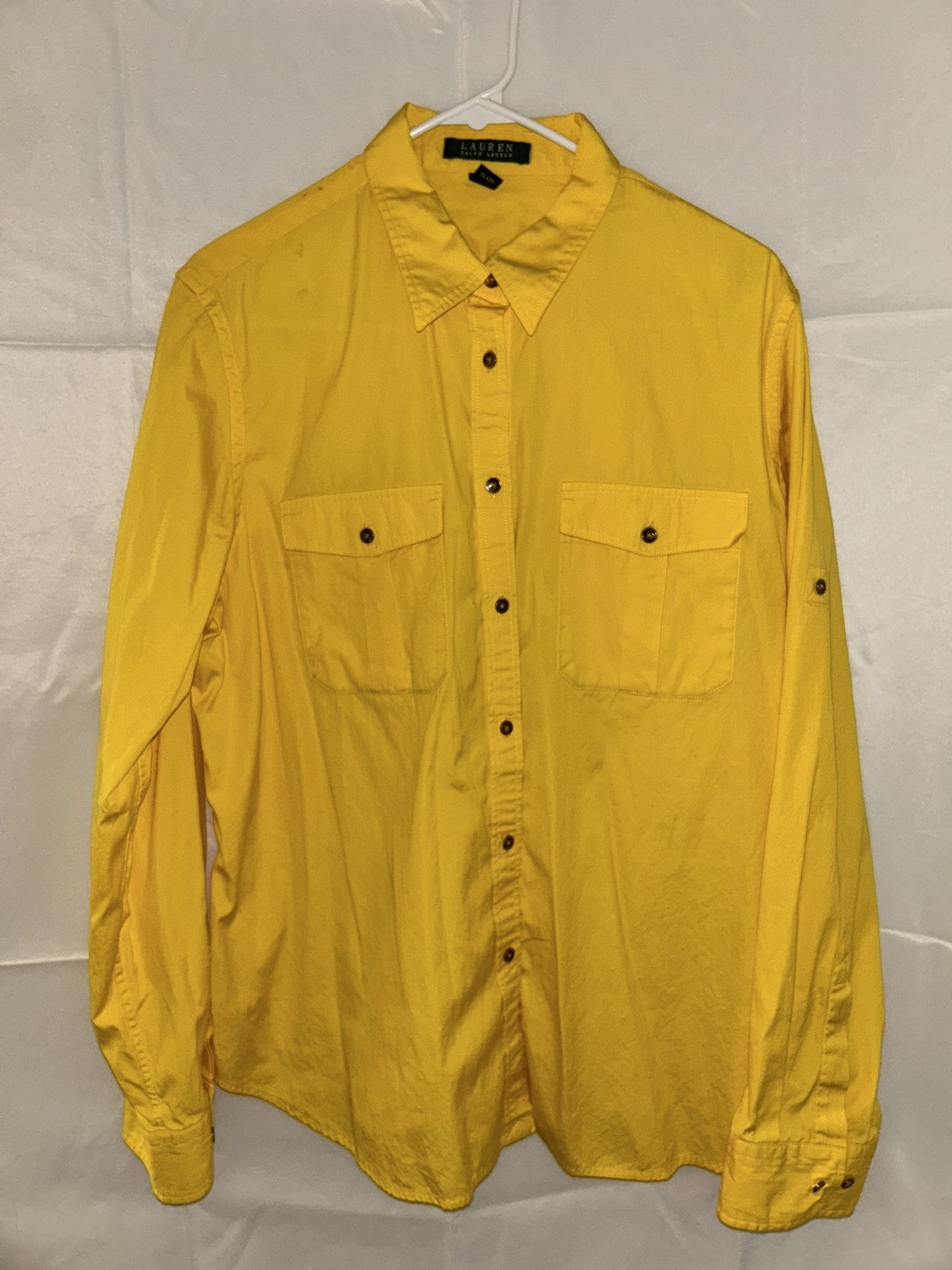 Vintage Yellow Lauren Ralph Lauren Long Sleeve XL Green Label