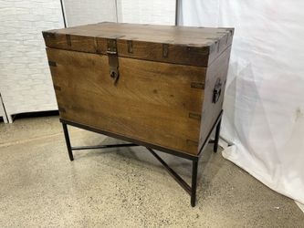 POTTERY BARN Timor Side Trunk with Metal Hardware