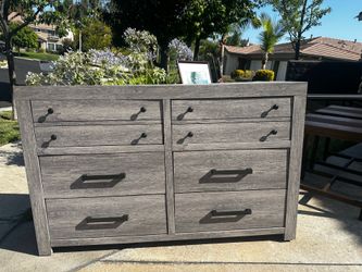 2 washed light gray oak dresser/cabinet