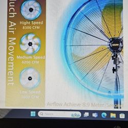 Heavy Duty 30in Powerful Industrial Pedestal Fan 