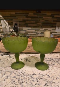 Vintage green candy dish