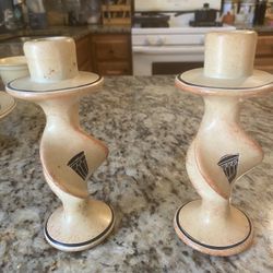 Ceramic Candle Holders Pair