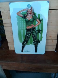 Marine Corp Pin-Up Girl 12x18 inches