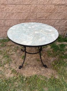 Round Mosaic Stone Top Patio Table by Pier one