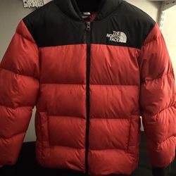 The North Face Puffer Jacket Red/Black -Size S