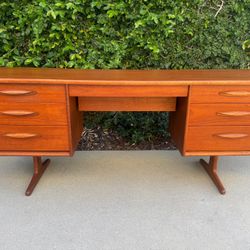 Mid Century Retro Vintage Teak Writing Desk by Austin suite
