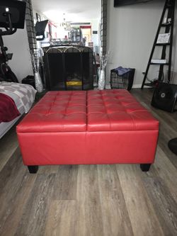 Beautiful Red Ottoman with Storage
