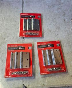 Everbilt 3-1/2 in. Square Corner Chrome Door Hinge Value Pack (3-Pack x 3 Total 9) Total value at home depot $36 with Taxes!!