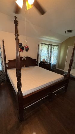 King size bed frame and mattress