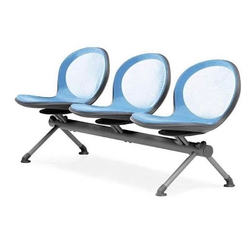 Indoor/Outdoor Bench Three Seater Mesh Seat With Beam