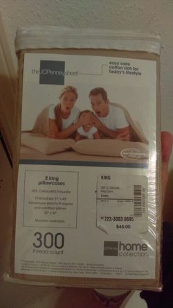 Tan 2 king size pillow cases.