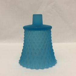 Vintage Homco votive cup aqua blue glass diamond point Home Interiors 