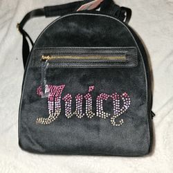 Juicy Couture Black Velvet Backpack 