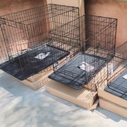 New 2 Door Folding Dog Cages With EZ slide Tray All Sizes Available 24" $40/ 30" $50/ L'xl $60/ Xxl $80Jaulas De Mascota 