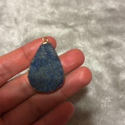 Blue Stone and Gold Pendant 