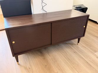 Mid-Century Modern Walnut Sideboard Cabinet