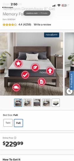 Novaform DreamAway 8" Gel Memory Foam Mattress – Full