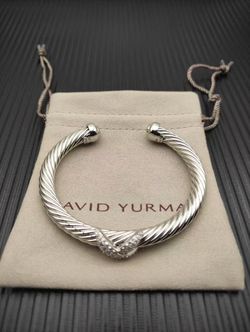 David Yurman silver diamond bracelet
