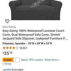 Loveseat Couch Cover ( Dark Gray)