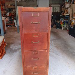Antique 4-Drawer File Cabinet 