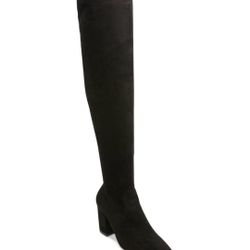 Steve Madden Rational Over-The-Knee Boots, Black, Micro Suede Womens Size 7 NEW