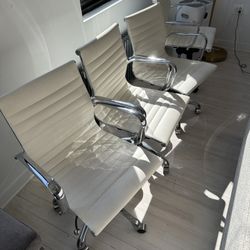 White Office Desk Chairs x 8