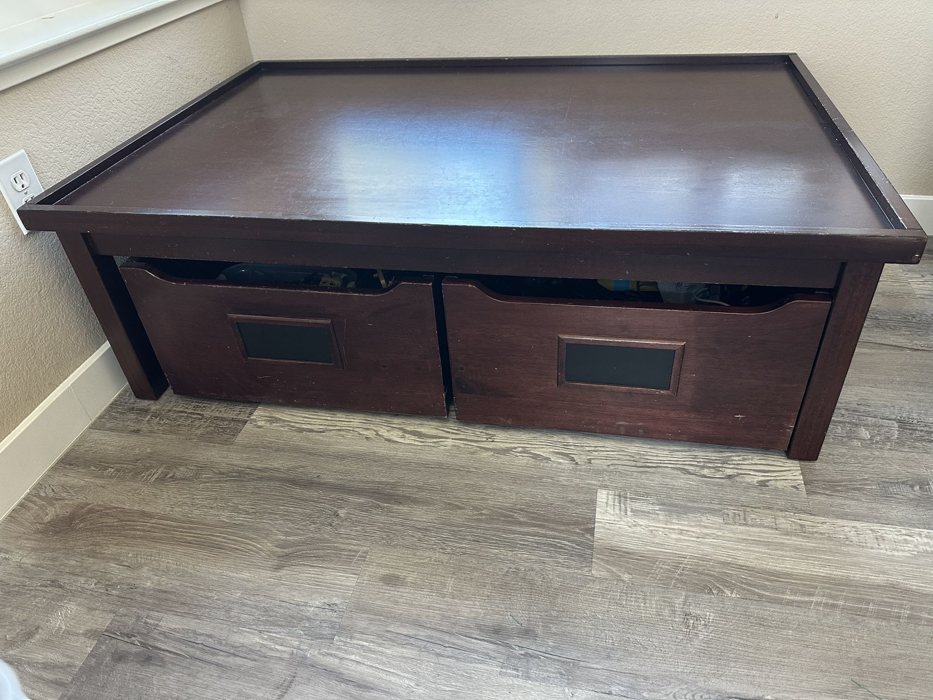 Pottery Barn Activity Table and 2 Carts