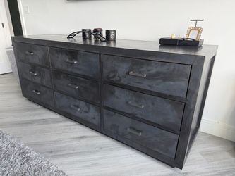 Restoration Hardware La Salle Metal-Wrapped 9-Drawer Dresser - Excellent Condition