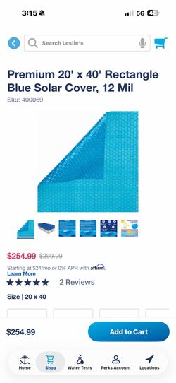 Leslie’s Pool Solar blanket,  brand new