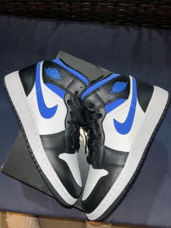 Air Jordan 1 Mid Black White Royal Blue