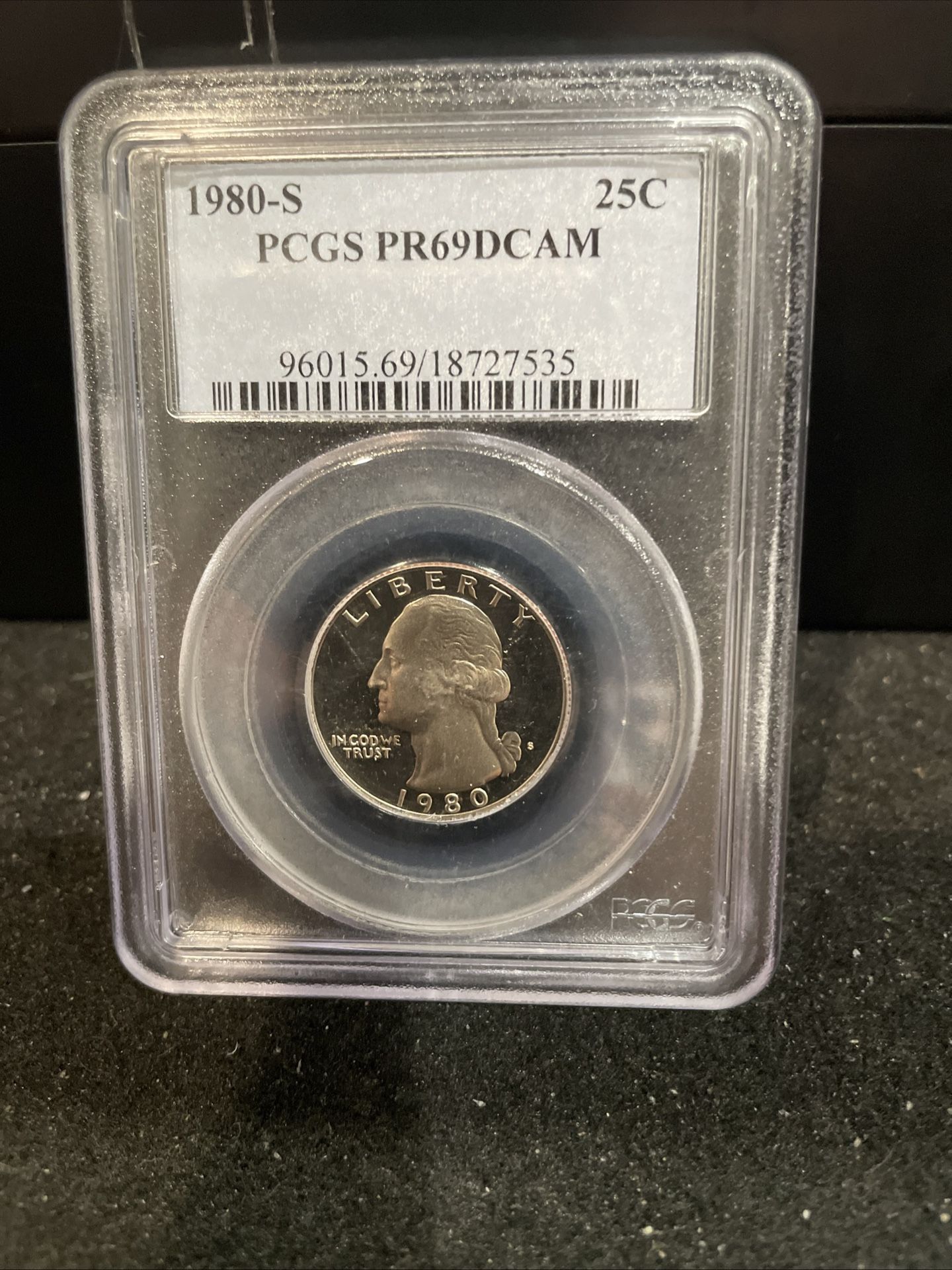 1980 S Gem Proof Washington Quarter Graded By PCGS At PR69 C-14