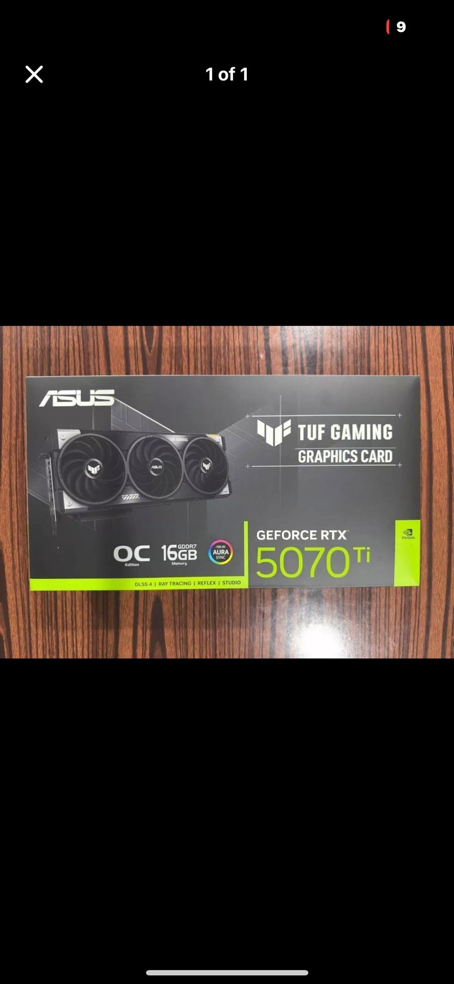 5070ti Asus Tuff Brand New In Box Sealed 1050$ OBO