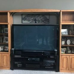 4pc PIER WALL UNIT - Oak, Easily Transports...