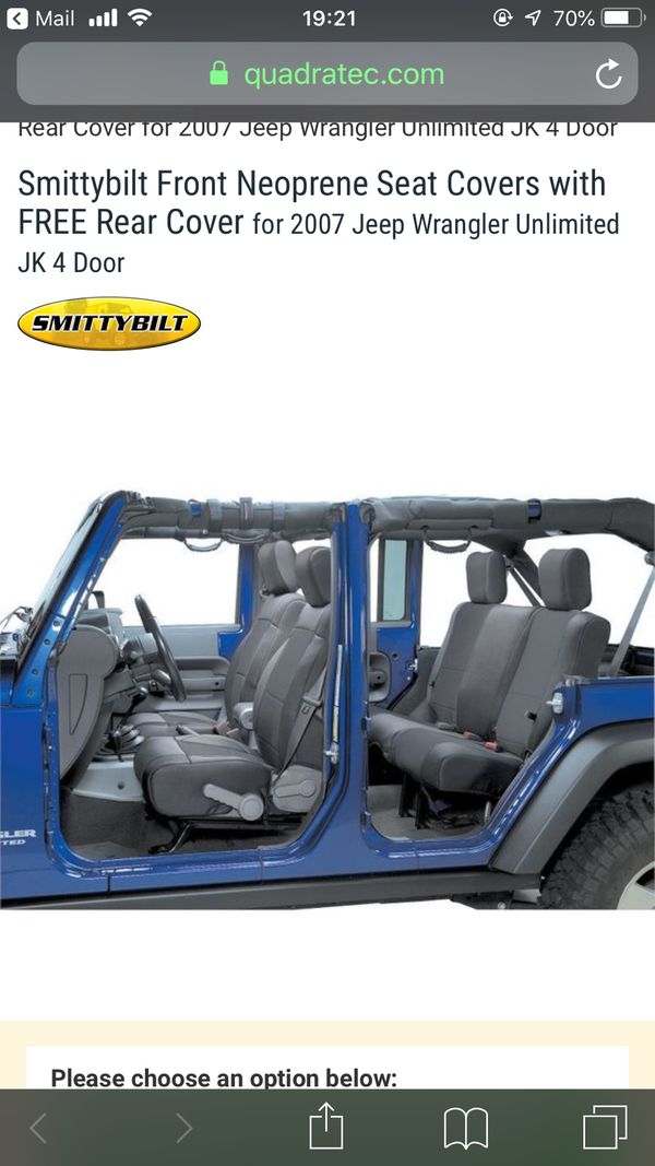 Jeep Wrangler Seat Covers For In Yelm Wa Offerup
