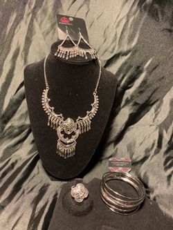 Fashion fix paparazzi set with 4pcs necklace set, bracelets, earrings and ring