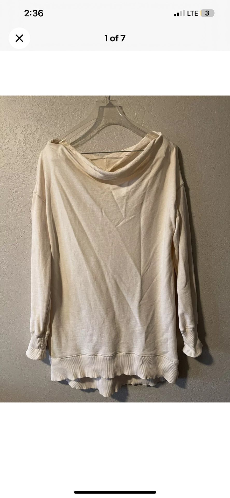 Pilcro By Anthropologie, Womens Boatneck Sweater Ivory Cotton Fits Loose Size M