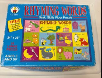 Rhyming floor puzzle - classroom, learning, reading, school