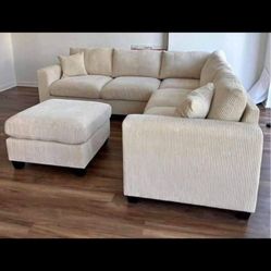 IVORY CORDUROY COUCH ✅