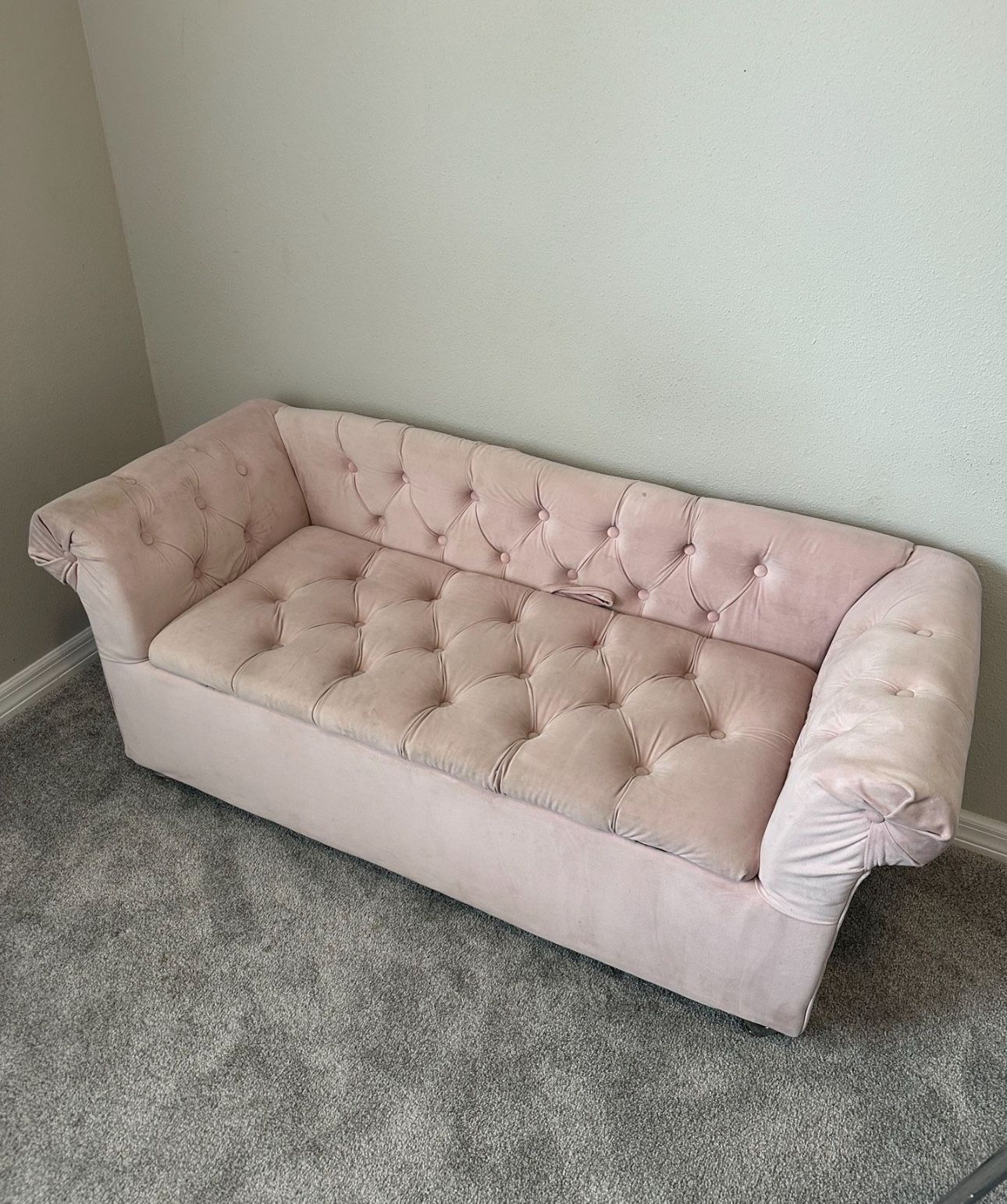 Pink Velvet Ottoman