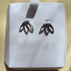Brand New Sterling Silver Lotus Flower Earrings 