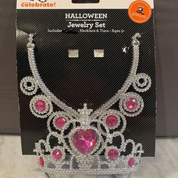 New 2 Piece Halloween Kids Jewelry Set Tiara & Necklace 